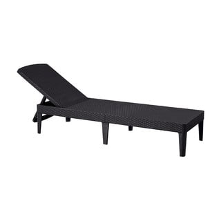 Lettino da giardino grigio scuro in rattan artificiale Jaipur - Keter