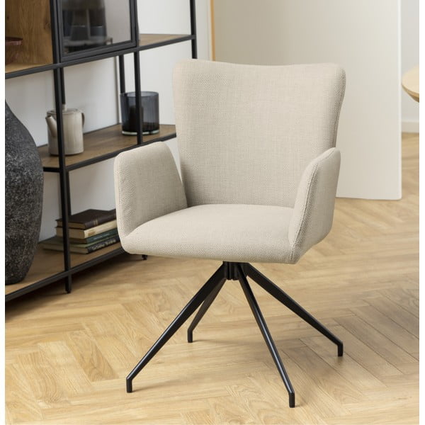 Set di sedie da pranzo beige in imbottito con braccioli 2 pz Laura – Actona-image-1