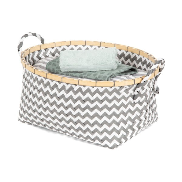 Cestino portaoggetti grigio e bianco Zigzag - Compactor-image-3