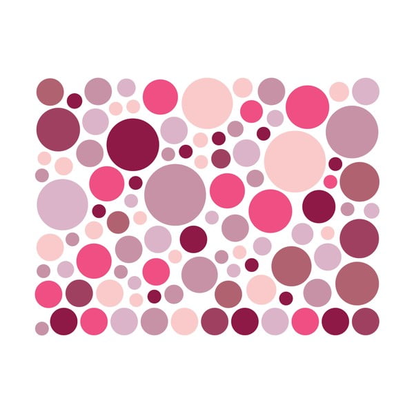 Set di 100 adesivi murali rosa Adesivi rotondi - Ambiance-image-2