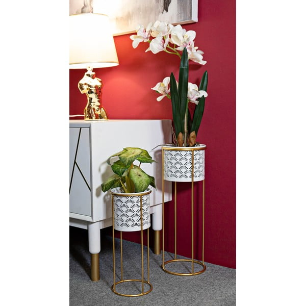 Set di 2 piedistalli per piante in metallo ø 17 cm altezza 46 cm Whity - Mauro Ferretti-image-1