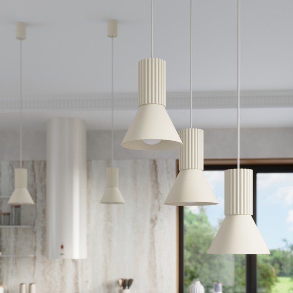 Lampadario beige in metallo ø 30 cm Niru – Sollux-image-1