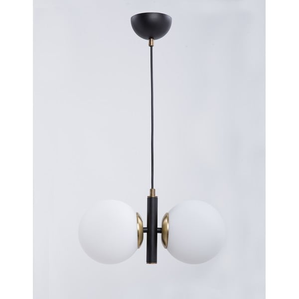 Lampadario bianca e nera con paralume in vetro Monera – Squid Lighting