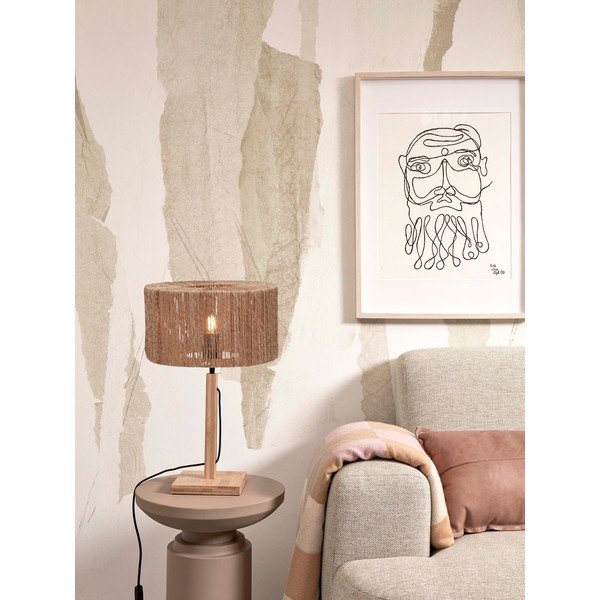 Lampada da tavolo con paralume in juta di colore naturale (altezza 37 cm) Iguazu - Good&Mojo-image-3