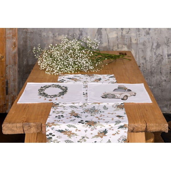 Runner in cotone a tema Natale 40x140 cm Festive Flowers – Butter Kings-image-1