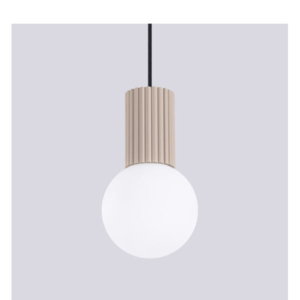 Lampadario grigio tortora con paralume in vetro ø 12 cm Orbital – Sollux-image-4