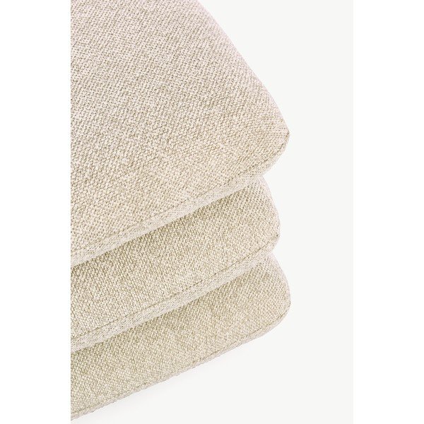 Poggiapiedi beige con rivestimento in bouclé Antara – Bizzotto-image-4