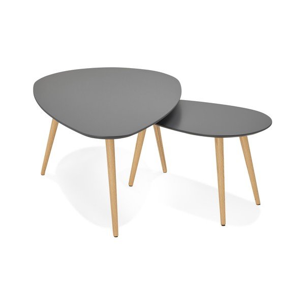 Set di 2 tavolini con piano nero Gosmi - Kokoon-image-1