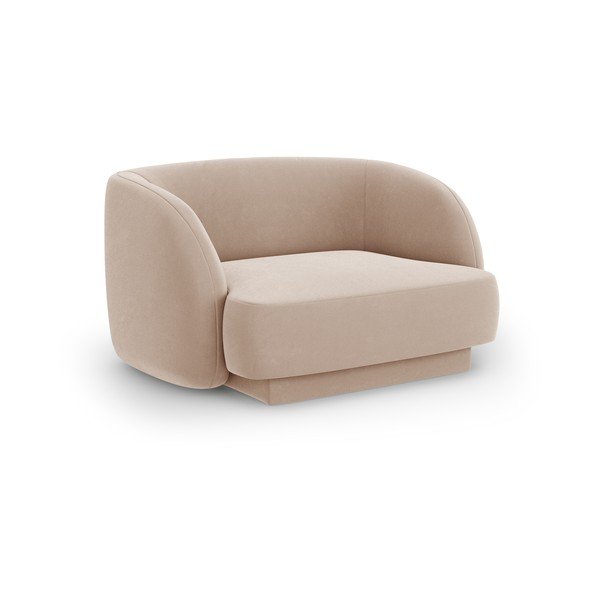 Poltrona in velluto beige Miley - Micadoni Home