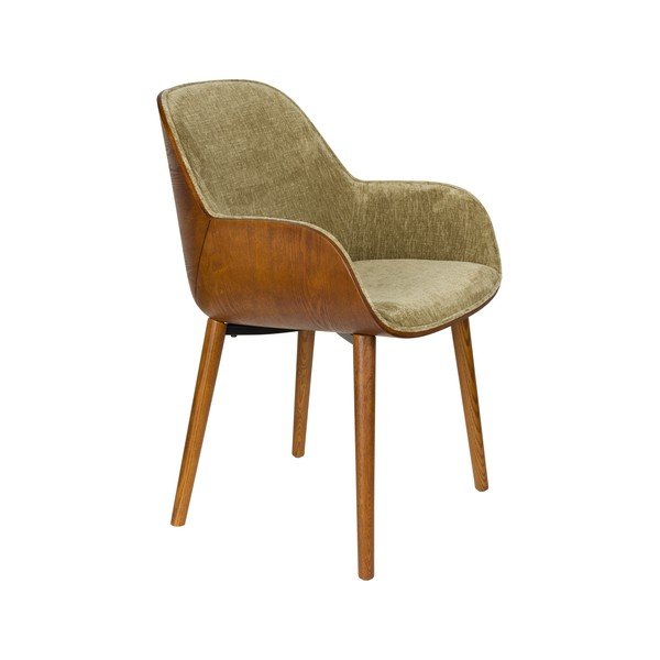 Sedia da pranzo verde in imbottito con braccioli Taylor – Dutchbone