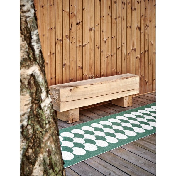 Passatoia da interno/esterno verde/color crema 70x250 cm Poppy Oregano – Pappelina-image-3