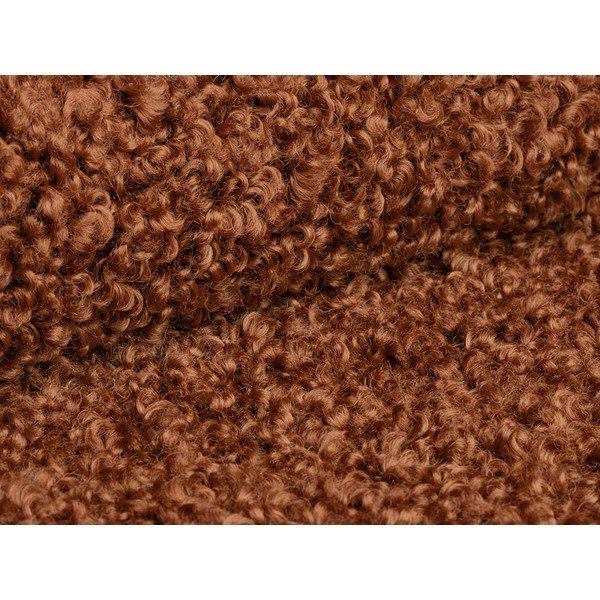 Poggiapiedi color mattone con rivestimento in bouclé Dia – Micadoni -image-1