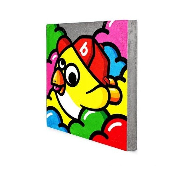 Pittura murale in cemento Jaune, 40 x 40 cm Oiseau Volant - Lyon Béton-image-1