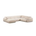 Divano angolare beige (a U) con rivestimento in bouclé Molino – Micadoni 