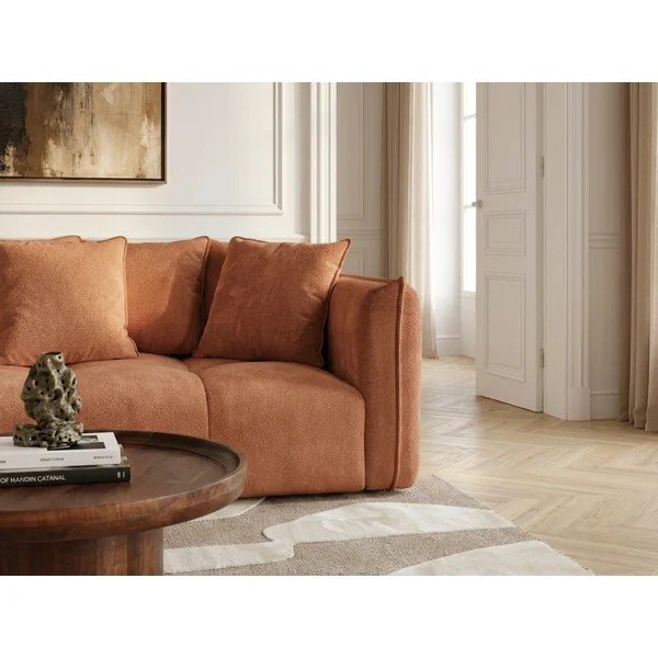 Divano arancione con rivestimento in ciniglia Harlem – Bobochic Paris-image-2