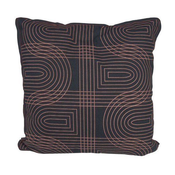 Polštář Retro Grid Black, 45x45 cm