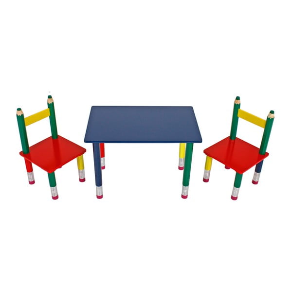 Set tavolo con sedie per bambini Pencil - Deco Pleasure
