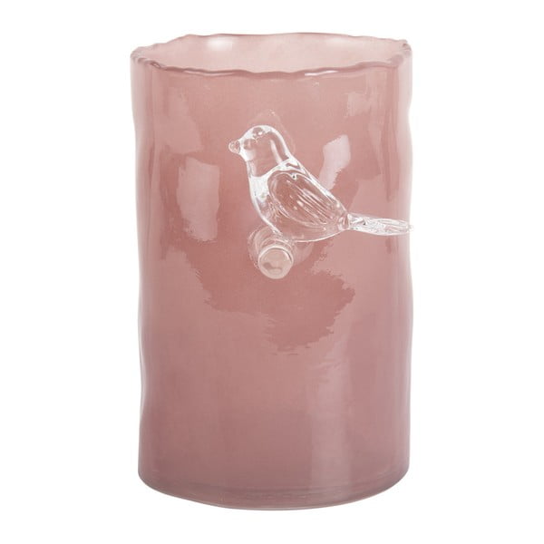 Vaso rosa in vetro (altezza totale 15 cm) Bird On Branch – PT LIVING