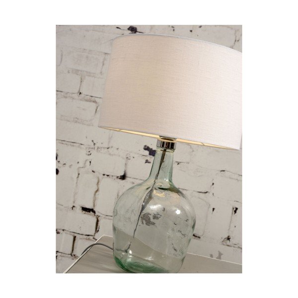 Lampada da tavolo con paralume bianco e struttura in vetro riciclato di Murano, ⌀ 47 cm - Good&Mojo-image-4