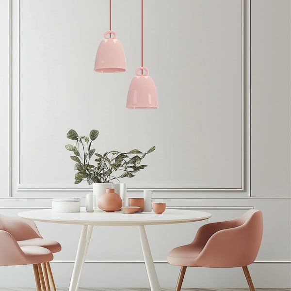 Lampadario rosa con paralume in ceramica Sewilla – Candellux Lighting-image-1