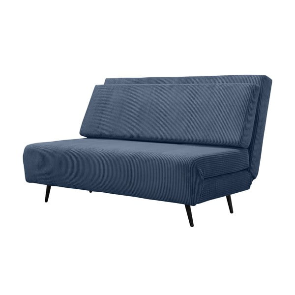 Divano letto in velluto a coste blu 140 cm Mallory - Støraa-image-2