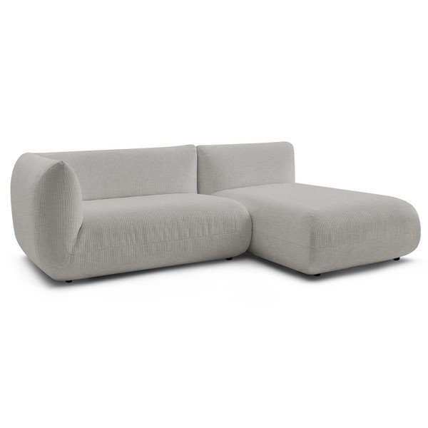 Divano angolare in velluto a coste beige (angolo destro) Lecomte - Bobochic Paris-image-3