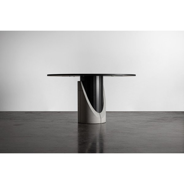 Tavolo da pranzo rotondo con piano in rovere 140x140 cm Sharp - Lyon Béton-image-4