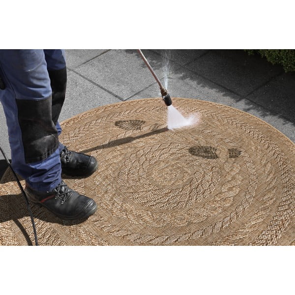 Tappeto da esterno beige, Ø 160 cm Almendro - NORTHRUGS-image-2