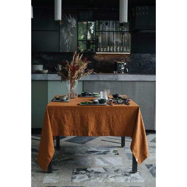 Tovaglia di lino 140x300 cm Hazelnut - Linen Tales-image-3