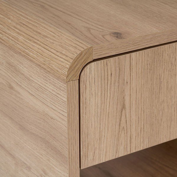 Comodino colore naturale chiaro con effetto rovere Parila – Nordure-image-3