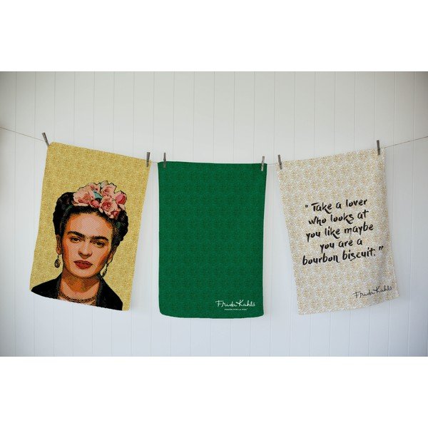 Set di 3 asciugamani in cotone Draw, 50 x 70 cm Frida - Madre Selva