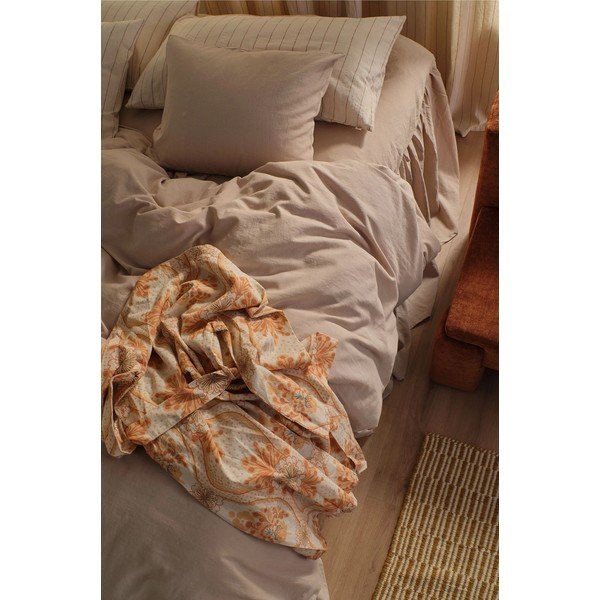 Set copripiumino e federa beige in misto lino per letto singolo 150x200 cm Elly – Ellos Home-image-2