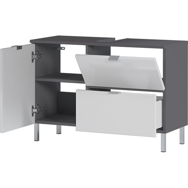 Mobile bianco-grigio sotto il lavabo 80x56 cm Mauresa - Germania-image-3