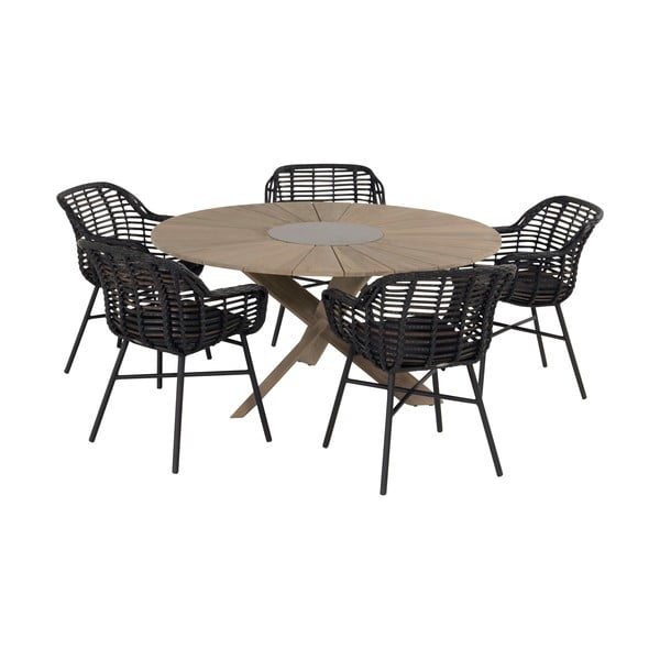 Sedia da giardino in plastica nera Cecilia - Hartman-image-4