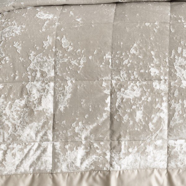 Copriletto trapuntato in velluto beige per letto matrimoniale 220x220 cm Crushed - Catherine Lansfield-image-2