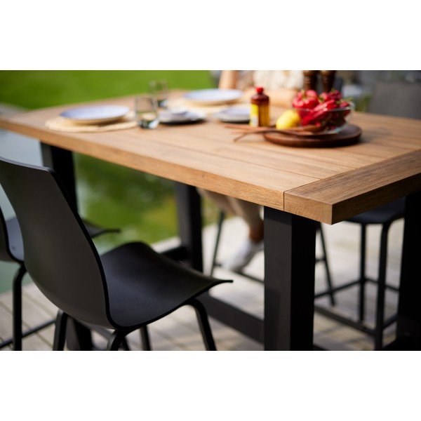 Set di 2 sgabelli da giardino in plastica nera Sophie Wave - Hartman-image-1