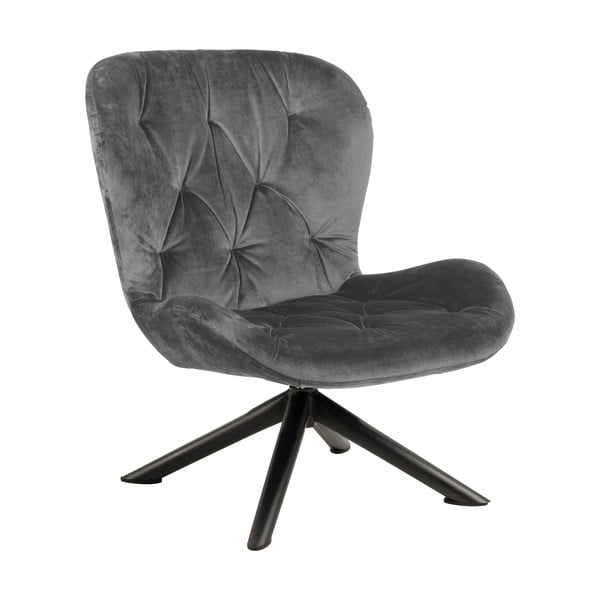 Poltrona in velluto grigio Batilda - Actona