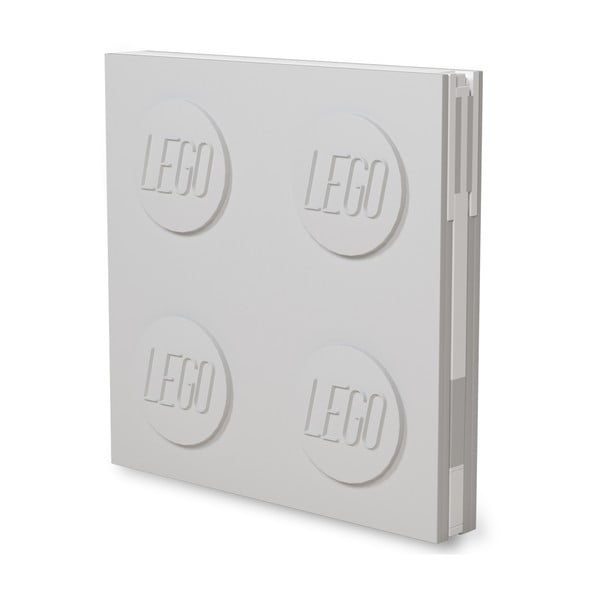 Quaderno quadrato grigio chiaro con penna gel , 15,9 x 15,9 cm - LEGO®