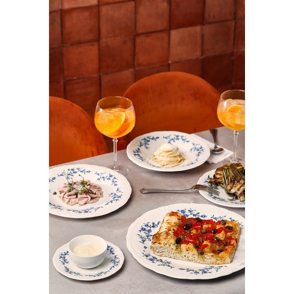 Piatto bianco/blu in porcellana ø 27,5 cm Retro – BonBistro-image-2