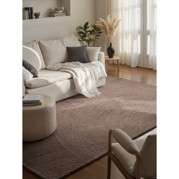 Tappeto grigio tortora in lana tessuto a mano 120x180 cm Eleni Taupe – Hanse Home-image-1