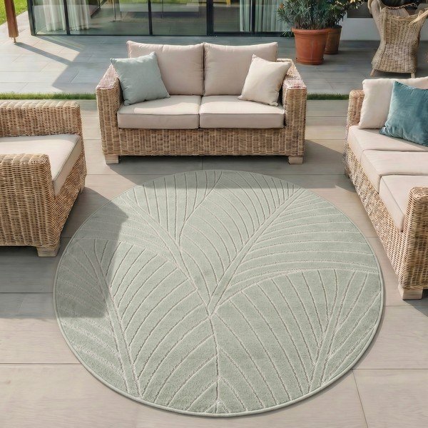 Tappeto da interno/esterno rotondo verde ø 80 cm Nova 1203 – Ayyildiz Carpets-image-1