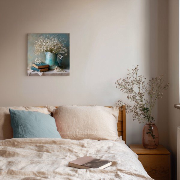 Dipinto stampato dipinto su tela 32x32 cm Gypsophila – Styler-image-2