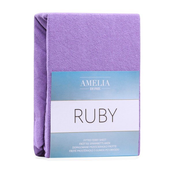 Lenzuolo con angoli viola ad alto contenuto di cotone, 120/140 x 200 cm Ruby - AmeliaHome-image-2