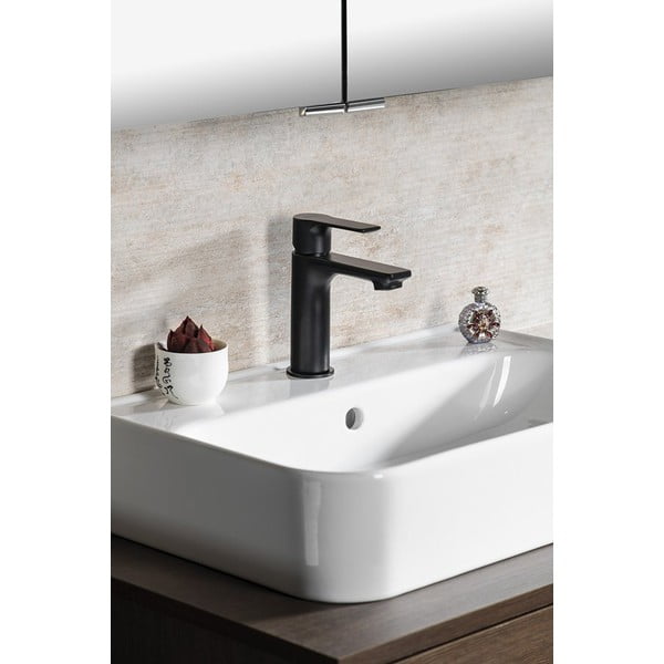 Rubinetto per lavandino in nero opaco verticale Pax – Sapho-image-2