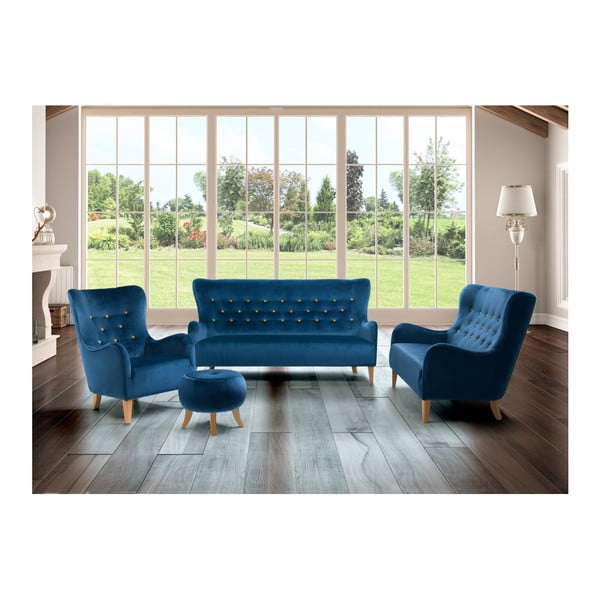 Divano blu Medina, 190 cm - Max Winzer-image-4