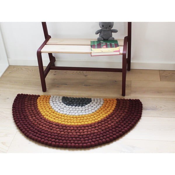 Tappeto in lana Ball per bambini Ball Rugs Red Rainbow - Wooldot-image-2