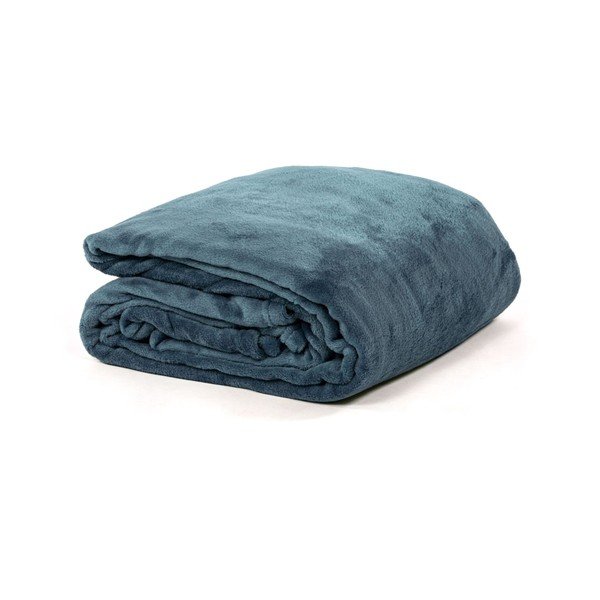 Copriletto blu in micropush per letto matrimoniale 180x220 cm Cosy - Tiseco Home Studio