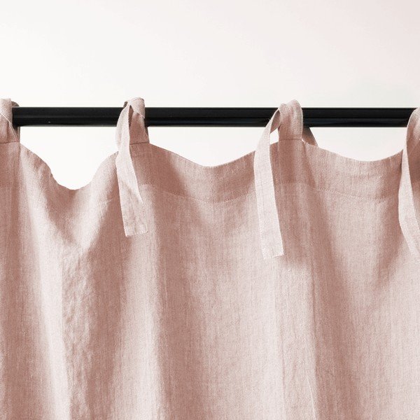 Tenda di lino rosa con passanti Night Time, 250 x 140 cm Misty - Linen Tales-image-1