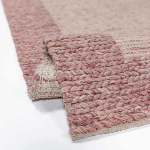 Tappeto rosa chiaro in misto lana tessuto a mano 200x290 cm Rue – Flair Rugs-image-3