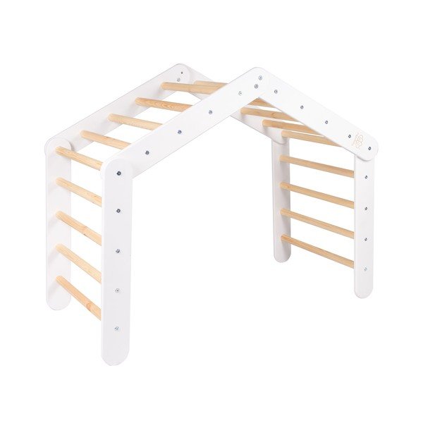 Pikler triangolo montessori bianco in pino massiccio 61x112x94 cm Montessori – Meowbaby